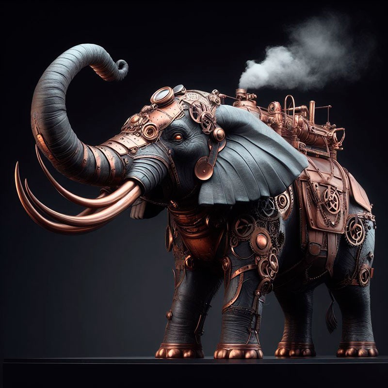 Gran Elefante mecánico Arte y decoración Cuadros Decoración Arte Steampunk 